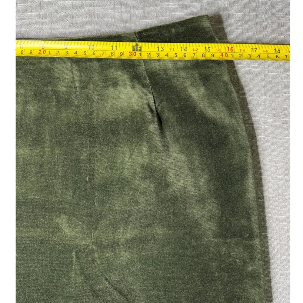 Sigrid Olsen Vintage Olive Green Velvet Mini Skirt 100% Cotton Made USA Size 8‎